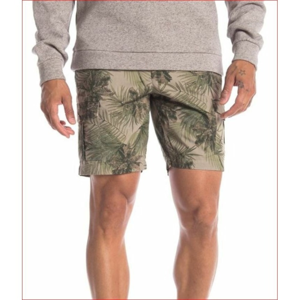 Slate & Stone Mens Ross Novelty Shorts 31 Blue Green Palm Tree 3BH-SHO-4000-1